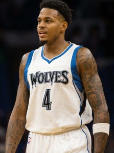 Oct 21, 2016; Minneapolis, MN, USA; Minnesota Timberwolves guard Brandon Rush (4) during the second quarter against the Charlotte Hornets at Target Center. Mandatory Credit: Brace Hemmelgarn-USA TODAY Sports